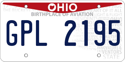 OH license plate GPL2195