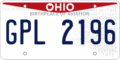 OH license plate GPL2196