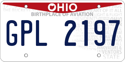 OH license plate GPL2197