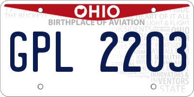 OH license plate GPL2203