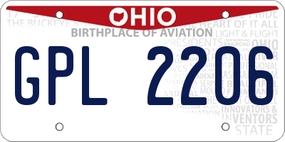 OH license plate GPL2206