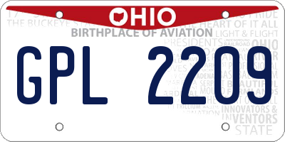 OH license plate GPL2209