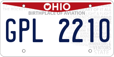 OH license plate GPL2210