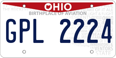 OH license plate GPL2224