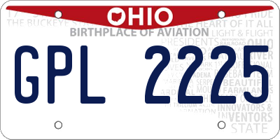 OH license plate GPL2225