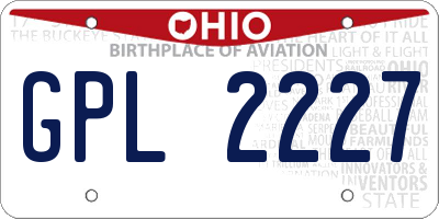 OH license plate GPL2227