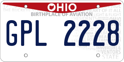 OH license plate GPL2228
