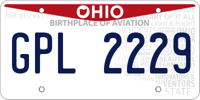 OH license plate GPL2229