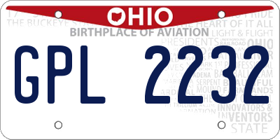 OH license plate GPL2232