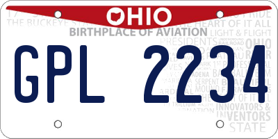 OH license plate GPL2234