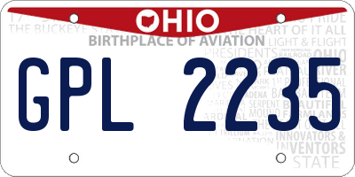 OH license plate GPL2235