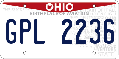OH license plate GPL2236
