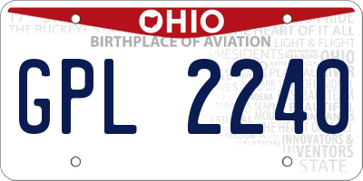 OH license plate GPL2240