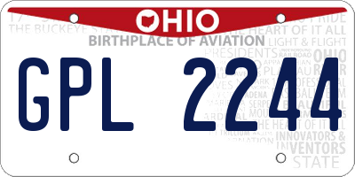 OH license plate GPL2244
