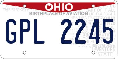 OH license plate GPL2245