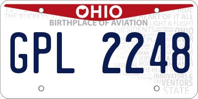 OH license plate GPL2248