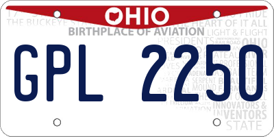 OH license plate GPL2250