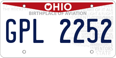 OH license plate GPL2252