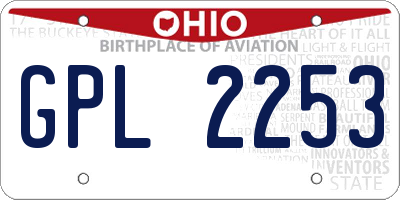 OH license plate GPL2253