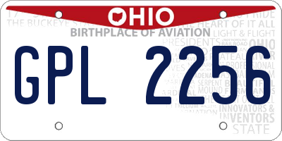 OH license plate GPL2256