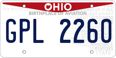 OH license plate GPL2260