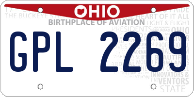 OH license plate GPL2269