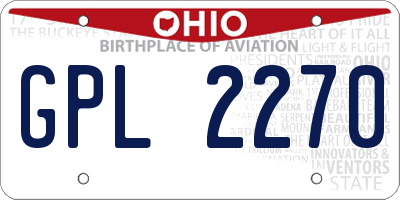 OH license plate GPL2270