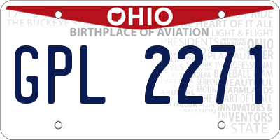 OH license plate GPL2271