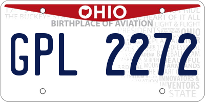 OH license plate GPL2272
