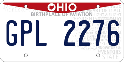 OH license plate GPL2276
