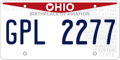 OH license plate GPL2277