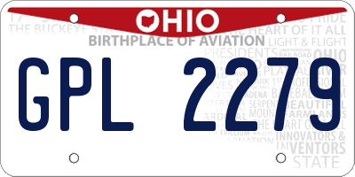 OH license plate GPL2279