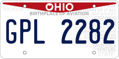 OH license plate GPL2282