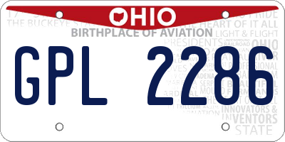 OH license plate GPL2286