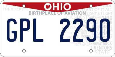 OH license plate GPL2290