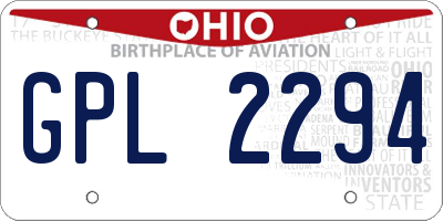 OH license plate GPL2294