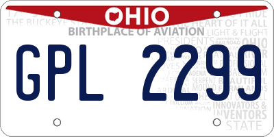 OH license plate GPL2299