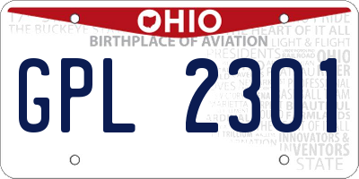 OH license plate GPL2301