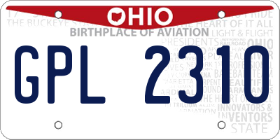 OH license plate GPL2310