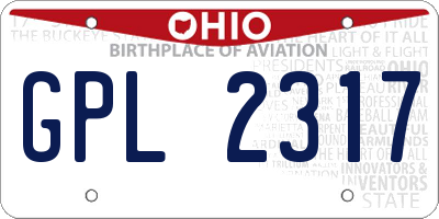 OH license plate GPL2317