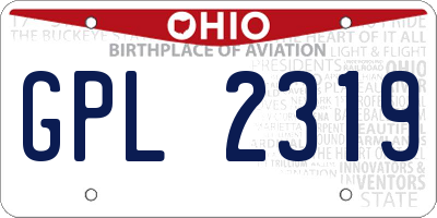 OH license plate GPL2319