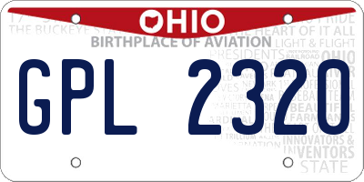 OH license plate GPL2320