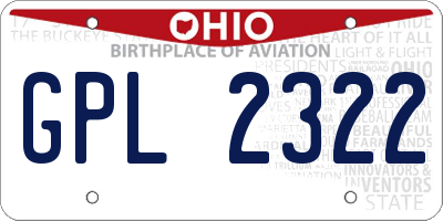 OH license plate GPL2322