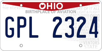 OH license plate GPL2324