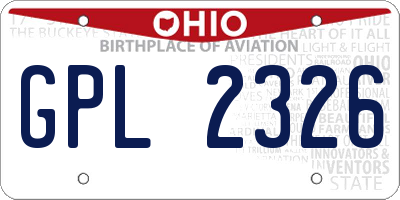 OH license plate GPL2326