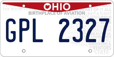 OH license plate GPL2327