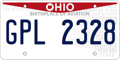 OH license plate GPL2328