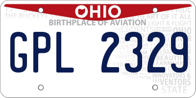 OH license plate GPL2329