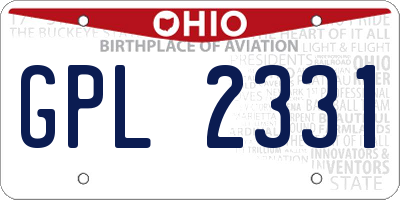 OH license plate GPL2331