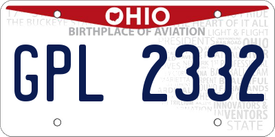 OH license plate GPL2332